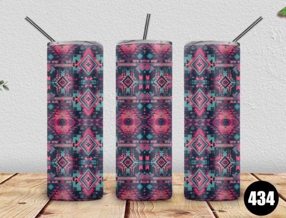 20oz Aztec Pink Blue Western