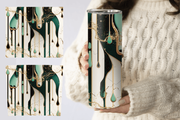 20oz Marble Green Tumbler Wrap
