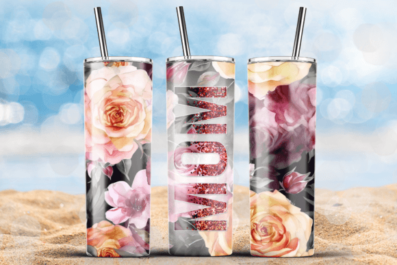 20oz Mom Rose Flower Tumbler Seamless