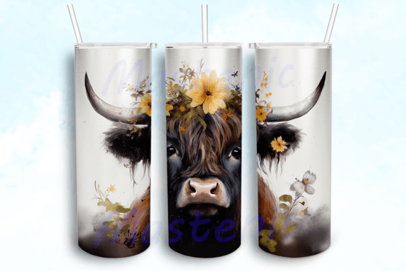 Baby Black Fur Highland Cow Tumbler