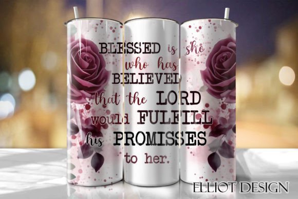 Blessed Floral Tumbler Wrap PNG