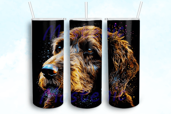 Chocolate Labradoodle Dog Design Png