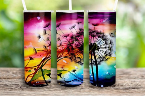 Colorful Dandelion 20oz Skinny Wrap
