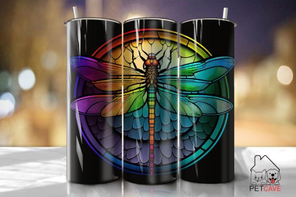 Dragonfly Stained Glass 20oz Skinny 6