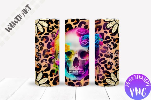 Floral Skull Tumbler Wrap