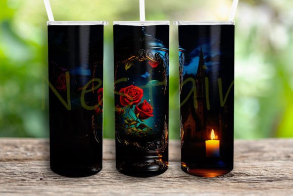 Lamp and Roses Sublimation Design