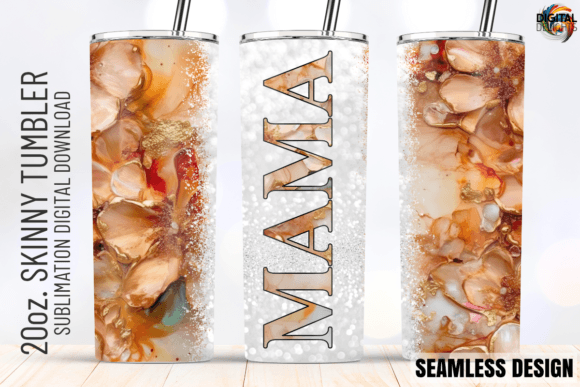 MAMA Alcohol Ink Flower Tumbler Wrap