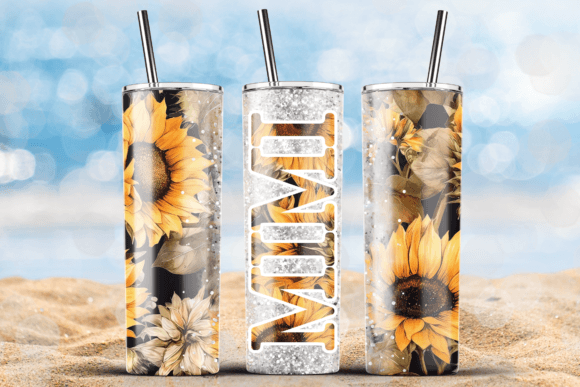 Mimi Sunflower Tumbler 20oz Wrap PNG