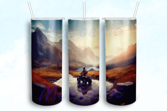 Mountain Atv Racing Tumbler Png