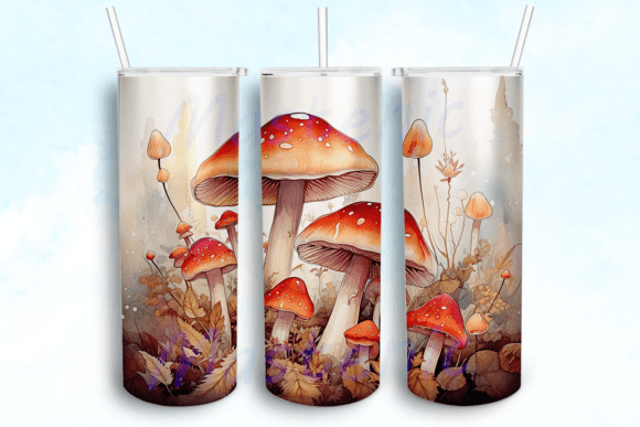 Mushrooms 20oz Skinny Tumbler Wrap