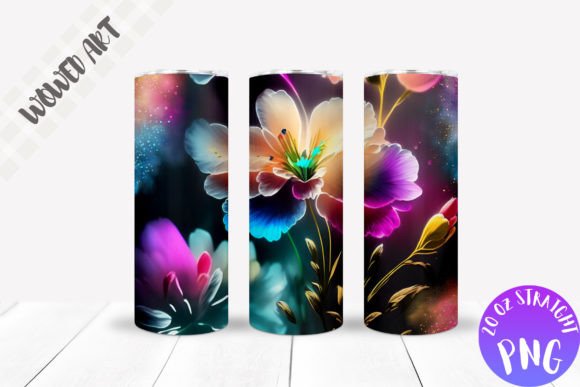 Neon Flower Tumbler Wrap