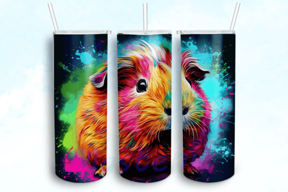 Neon Guinea Pig Sublimation Design Png