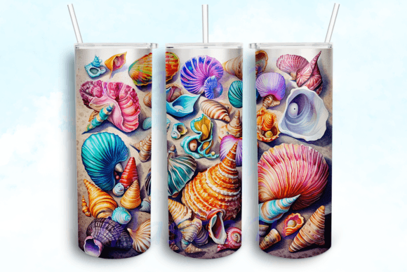 Neon Seashells 20oz Skinny Tumbler