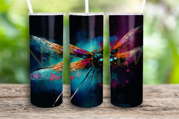 Painting Dragonfly Colorful 20oz Tumbler