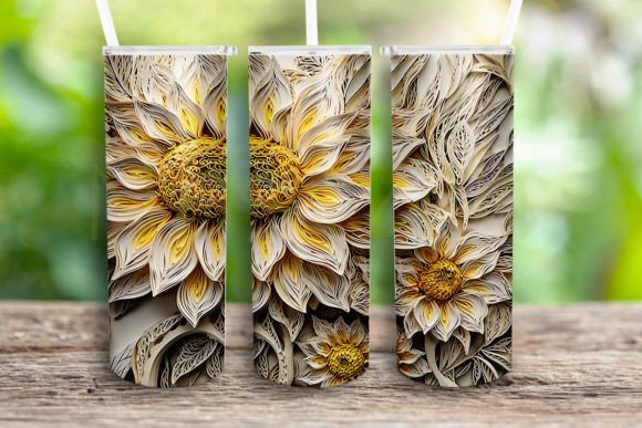 Paper Sculptures Sunflower 20oz Png