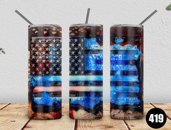 Police American Flag 20oz