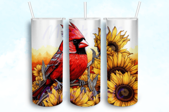 Red Cardinal Birds 20oz Tumbler Design