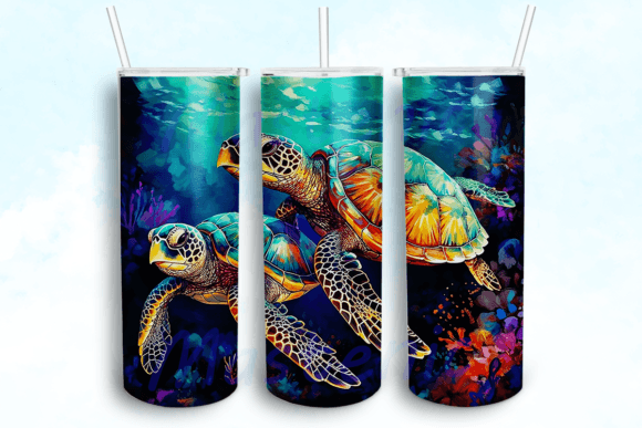 Sea Turtle 20oz Skinny Wrap