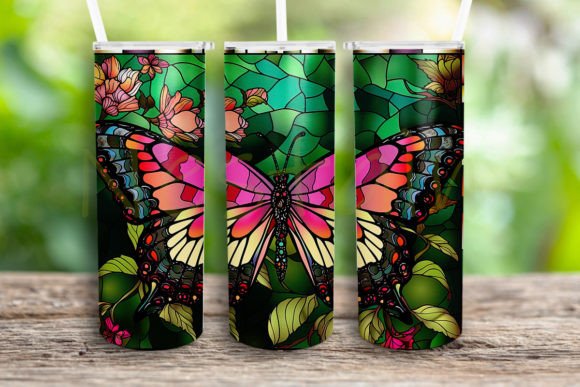Stained Glass Butterfly Tumbler Wrap
