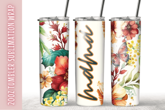 Summer Flowers Mama Tumbler Wrap