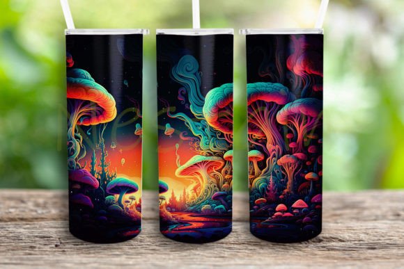 Trippy Mushrooms 20oz Skinny Tumbler